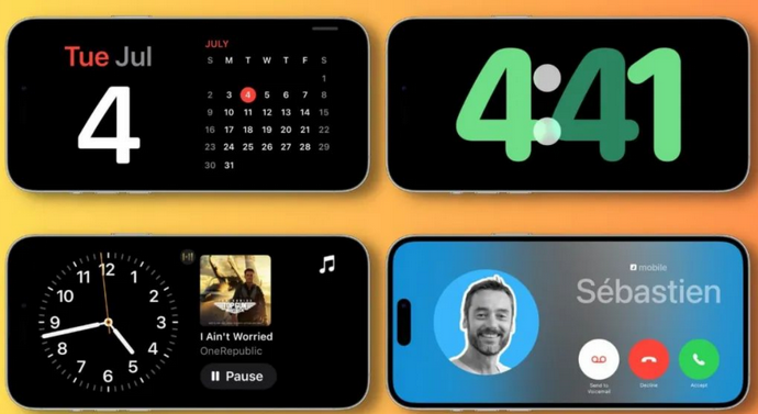 抱由镇苹果手机维修分享iOS17横屏充电待机显示有什么好处 