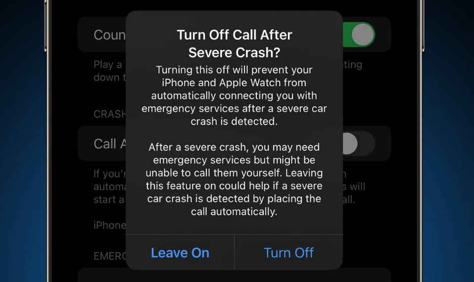 抱由镇苹果14维修分享 iPhone 14 和 Apple Watch 上关闭崩溃检测 